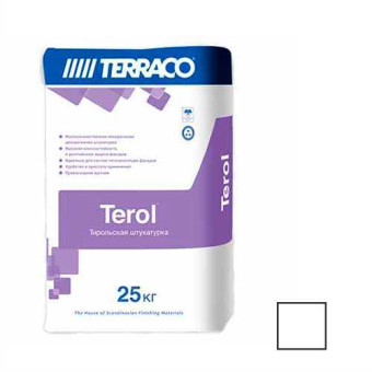 Декоративная штукатурка TERRACO Terol Granule "шуба" белая (2,5 мм) 25 кг Декоративная штукатурка TERRACO Terol Granule "шуба" белая (2,5 мм) 25 кг
