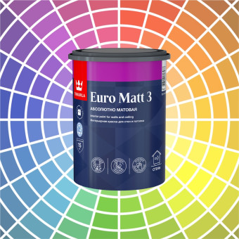 Краска Tikkurila Euro Matt 3 для стен и потолков база А 0.9 л
