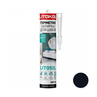 Герметик Litokol Litosil санитарный чёрный графит 280 мл