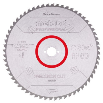 Диск пильный по дереву Metabo Precision Cut Professional 305x1.8х30 мм Z60 (арт. 628228000)