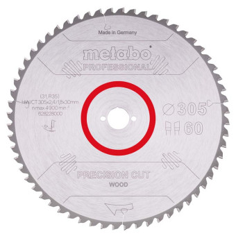 Диск пильный по дереву Metabo Precision Cut Professional 305x1.8х30 мм Z60 (арт. 628228000)
