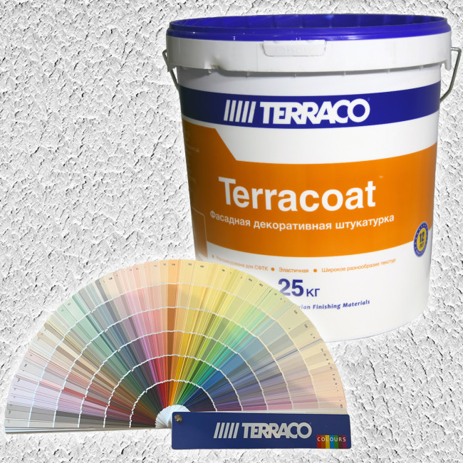 Фасадная акриловая штукатурка Terraco Terracoat Standart фактура шагрень ведро 25 кг купить