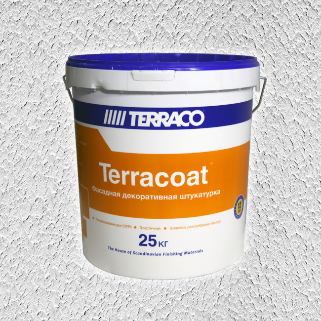 Фасадная акриловая штукатурка Terraco Terracoat Standart фактура шагрень ведро 25 кг купить