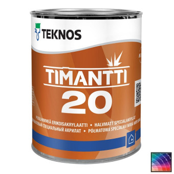 Краска Teknos Timantti 20 для стен и потолков база 1 0,9 л