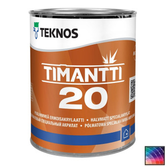 Краска Teknos Timantti 20 для стен и потолков база 1 0,9 л Краска Teknos Timantti 20 для стен и потолков база 1 0,9 л