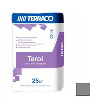 Декоративная штукатурка TERRACO Terol Granule "шуба" серая (2,5 мм) 25 кг Декоративная штукатурка TERRACO Terol Granule "шуба" серая (2,5 мм) 25 кг