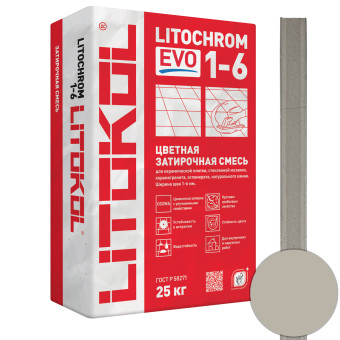 Затирка Litokol Litochrom 1-6 EVO LE.115 светло-серая 25 кг