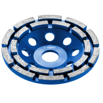 Чашка алмазная шлифовальная Зубр Профессионал сегментная двухрядная 125 мм (арт. 33372-125)