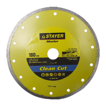 Диск алмазный отрезной сплошной Stayer Master Ceramic 22 180 мм (арт. 36675-180_z01)