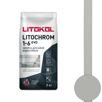 Затирка Litokol Litochrom 1-6 EVO LE.125 дымчатая серая 2 кг