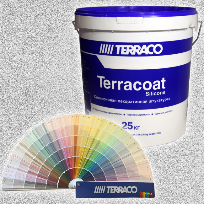 Фасадная силиконовая штукатурка Terraco Terracoat Granule Sil "шуба" (1,0 мм) 25 кг фактура колеровка