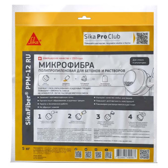 Фибра Sika SikaFiber PPM-12 для армирования бетона полипропиленовая 5 кг