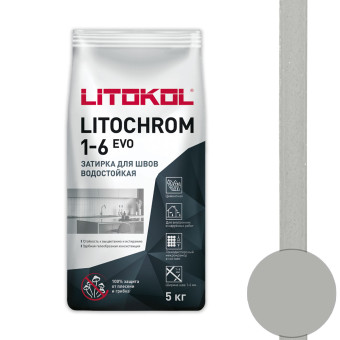 Затирка Litokol Litochrom 1-6 EVO LE.125 дымчатая серая 5 кг