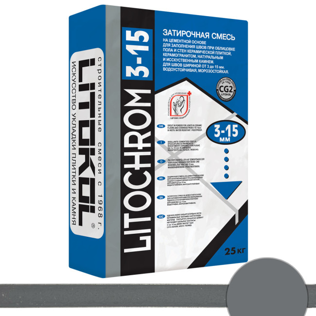 Затирка Litokol Litochrom 3-15 C 40 антрацит Литокол литохром мешок 25 кг купить в Москве