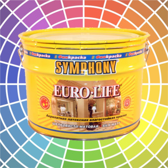 Краска SYMPHONY Euro-Life для влажных помещений база C 9 л