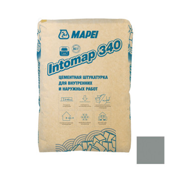 Штукатурка цементная Mapei Intomap 340 серая 25 кг