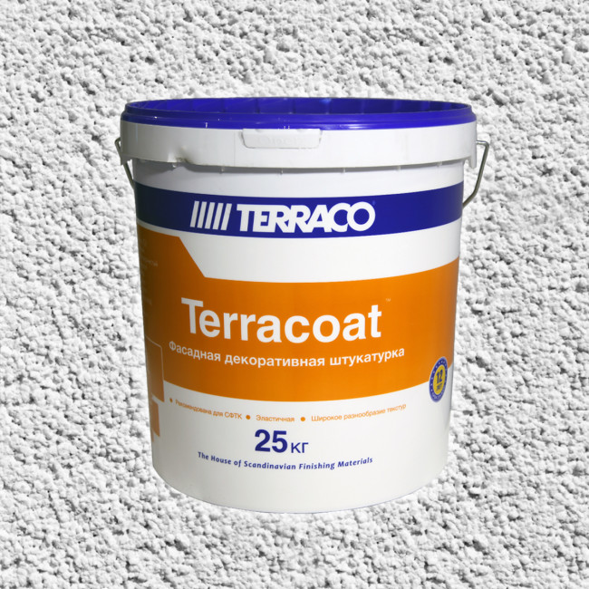Декоративная фасадная акриловая штукатурка Terraco Terracoat Sahara "шуба" (2,5 мм) 25 кг фактура шуба