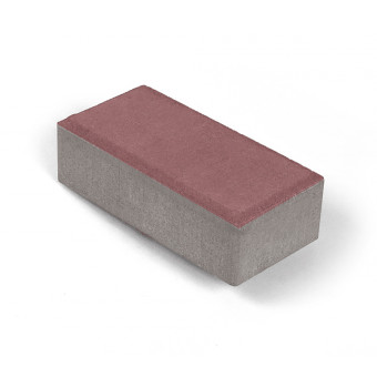 Брусчатка Нобетек 2П4Ф ч/п серый цемент красно-коричневая 200х100х40 мм