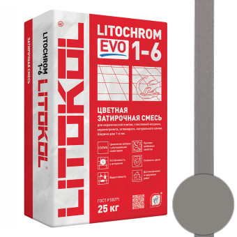 Затирка Litokol Litochrom 1-6 EVO LE.130 серая 25 кг