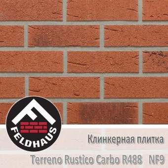 Клинкерная плитка Feldhaus Klinker Terreno Rustico Carbo R488 NF9 (240x9x71 мм)