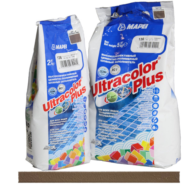 Затирка Mapei Ultracolor Plus №136 гончарная глина Мапей Ультраколор Плюс фасовка 5 кг купить 