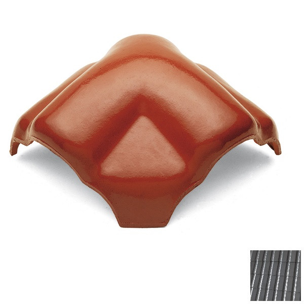 Черепица вальмовая керамическая Roben Piemont трилистник titangrau