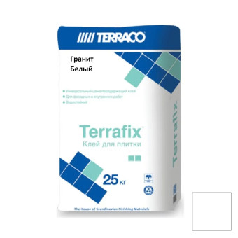 Клей Terraco Terrafix Granite White для плитки и камня белый 25 кг