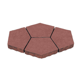 Тротуарная плитка Нобетек Квинта 3П8Ф п/п серый цемент красная 424.2х300х80 мм