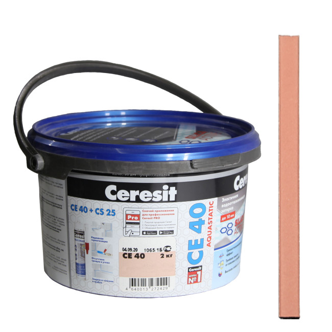 Затирка Ceresit CE 40 Aquastatic №34 розовая 2 кг купить Церезит се 40 34 розовый фото цвета