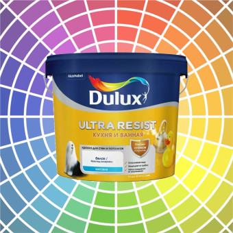 Краска Dulux Ultra Resist Кухня и Ванная для стен и потолков база BW матовая 5 л