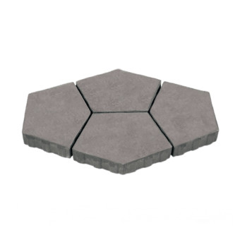 Тротуарная плитка Нобетек Квинта 3П8Ф п/п серый цемент серая 424.2х300х80 мм