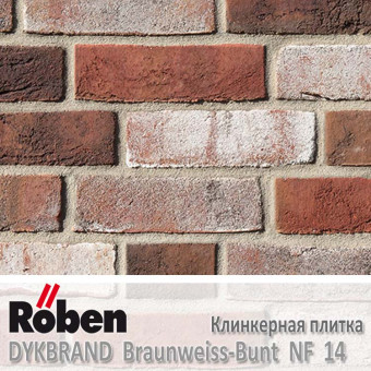 Клинкерная плитка Roben Dykbrand braunweiss-bunt NF 14 (240x14x71)