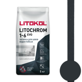 Затирка Litokol Litochrom 1-6 EVO LE.140 мокрый асфальт 5 кг