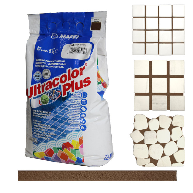 Затирка Mapei Ultracolor Plus №144 шоколад Мапей Ультраколор Плюс фасовка 5 кг купить 