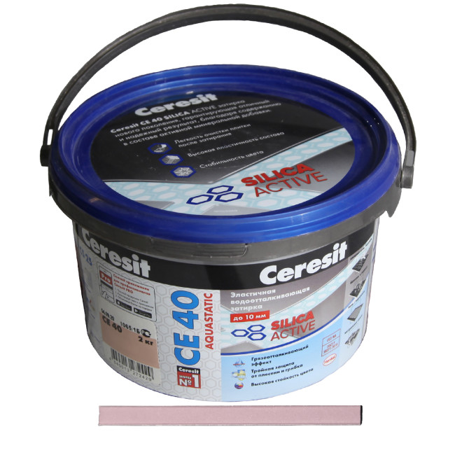 Затирка Ceresit CE 40 Aquastatic №32 дымчатая роза 2 кг купить церезит се 40 дымчатая роза 32 фото цвета
