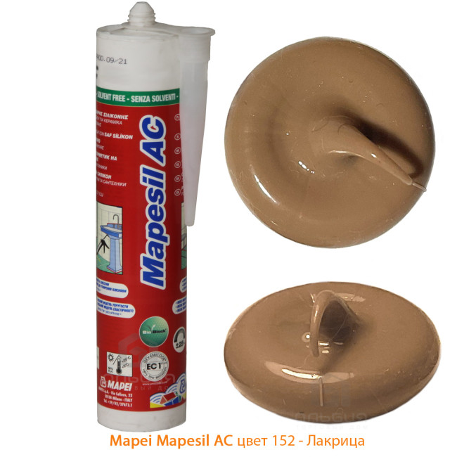 Герметик силиконовый Mapei Mapesil AC №152 лакрица 310 мл