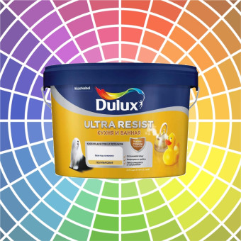 Краска Dulux Ultra Resist Кухня и Ванная для стен и потолков база BC полуматовая 2.25 л
