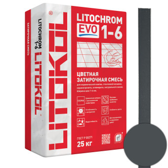 Затирка Litokol Litochrom 1-6 EVO LE.140 мокрый асфальт 25 кг