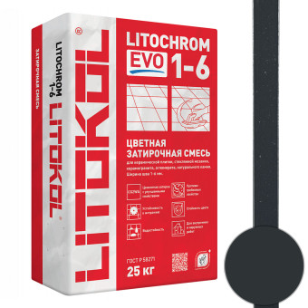 Затирка Litokol Litochrom 1-6 EVO LE.140 мокрый асфальт 25 кг