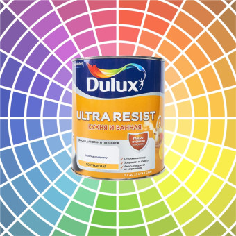 Краска Dulux Ultra Resist Кухня и Ванная для стен и потолков база BC полуматовая 0.9 л