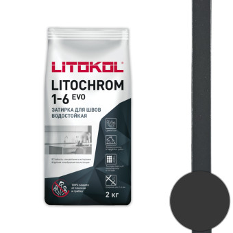 Затирка Litokol Litochrom 1-6 EVO LE.145 чёрный уголь 2 кг