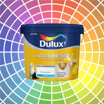 Краска Dulux Ultra Resist Кухня и Ванная для стен и потолков база BC матовая 4.5 л
