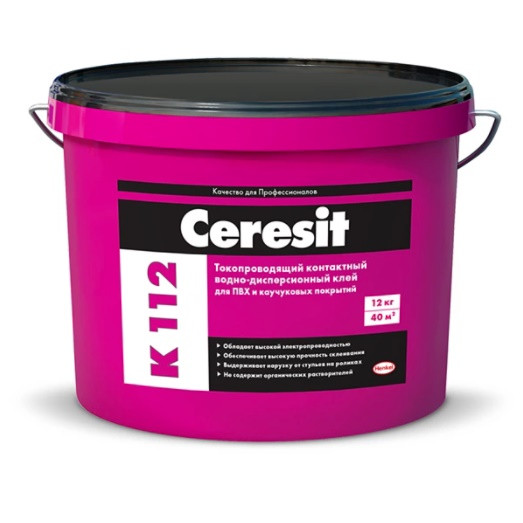 Клей токопроводящий Ceresit K 112 для ПВХ и каучуковых покрытий 12 кг
