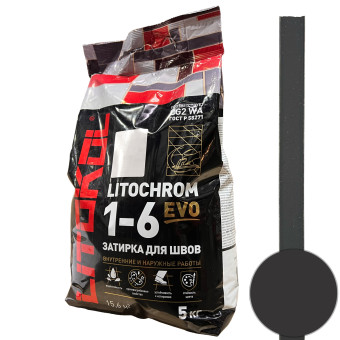 Затирка Litokol Litochrom 1-6 EVO LE.145 чёрный уголь 5 кг