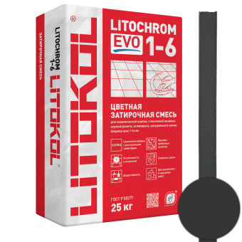 Затирка Litokol Litochrom 1-6 EVO LE.145 чёрный уголь 25 кг