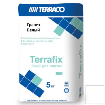 Клей Terraco Terrafix Granite White для плитки и камня белый 5 кг Клей Terraco Terrafix Granite White для плитки и камня белый 5 кг
