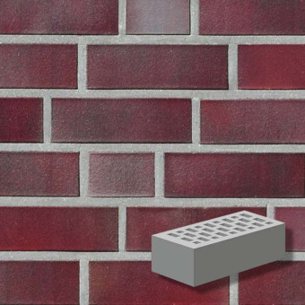 Кирпич клинкерный ROBEN ADELAIDE бургунд гладкий NF 240x115x71