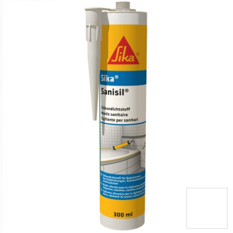 Герметик силиконовый Sika Sanisil санитарный белый 300 мл Герметик силиконовый Sika Sanisil санитарный белый 300 мл