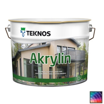 Краска Teknos Akrylin для дерева база 1 9 л Краска Teknos Akrylin для дерева база 1 9 л