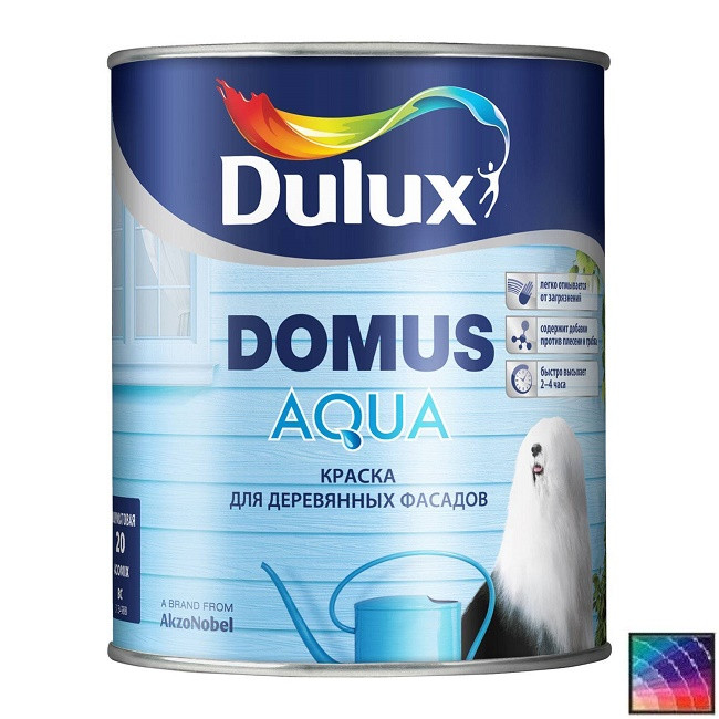 Краска Dulux Domus Aqua фасадная база BС 0,9 л